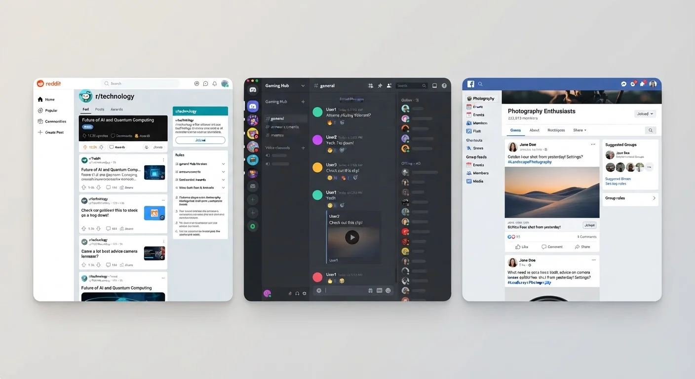 Reddit, Discord, and Facebook Groups: Three Very Different Ways to Build a Community Online